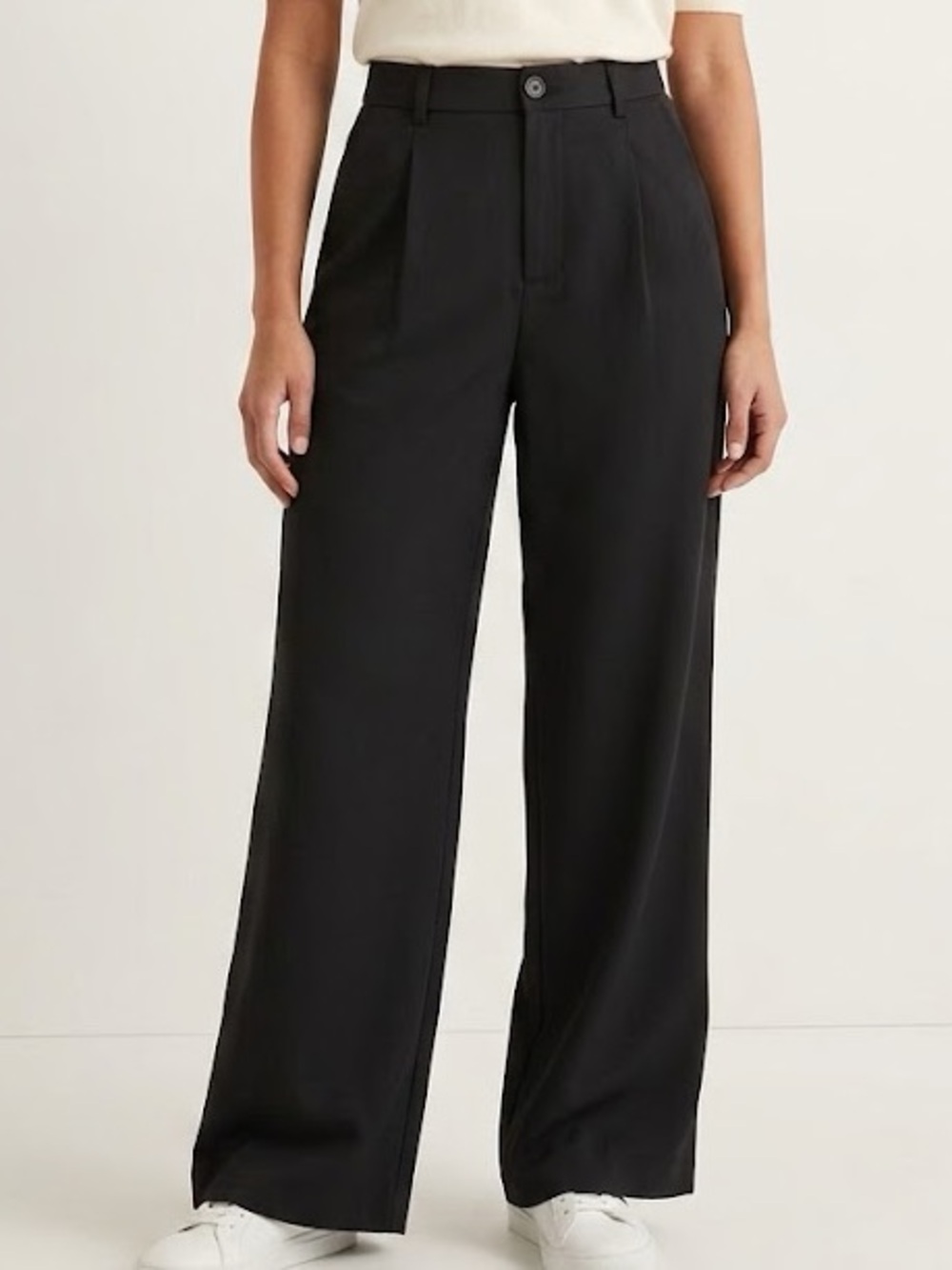 PrettyGarden Black High Rise Wide Leg Trousers Medium